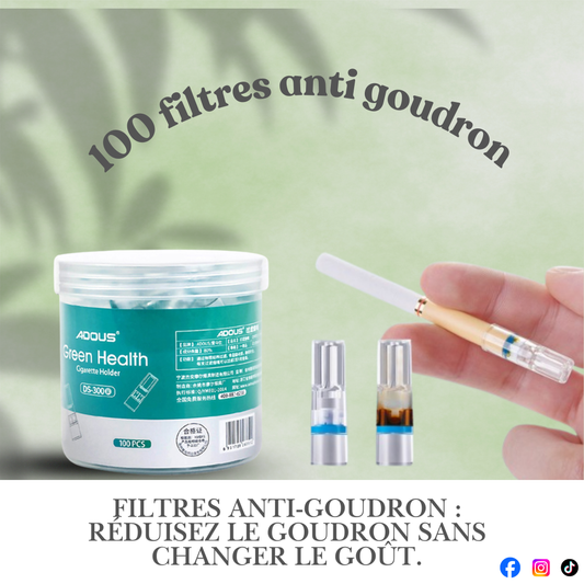 jusqu'à 80% de Goudron en Moins dans vos poumons !